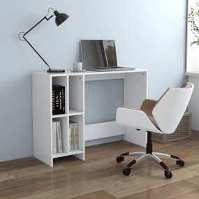 Desk White Engineered wood 40.4x13.8x29.5 in Shelving