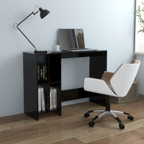 Desk Black Engineered wood Compact Desk Rectangular Mod...