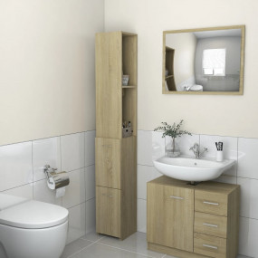 Bathroom Cabinet Sonoma Oak Engineered Wood 9.8 x 10.4 ...