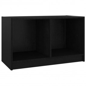 TV Stand Black Solid pinewood Medium TV Stand Rectangul...