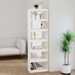 Book Cabinet White Solid Pine Wood Tall Book Cabinet