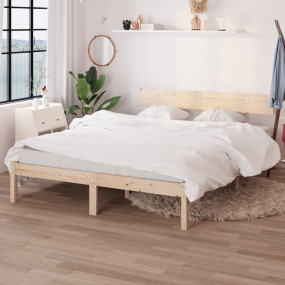 Bed Frame Pine Solid Pinewood Double Durable Bed Frame