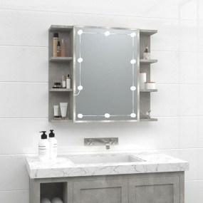 Mirror Cabinet Concrete Grey Engineered Wood