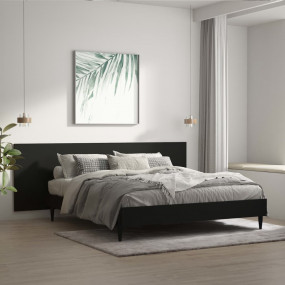 Wall Headboard Black Engineered Wood 94.5 in x 0.6 in x...