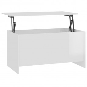 Coffee Table High gloss white Engineered wood 40.2 x 21...