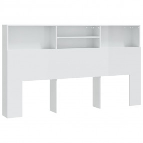 Headboard Cabinet High gloss white Engineered wood Glos...
