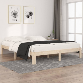 Bed Frame Natural Pine Solid Pine Wood (untreated) Doub...