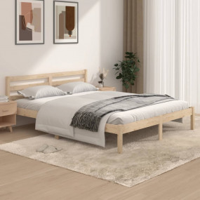 Bed Frame Natural wood Solid pine wood (untreated) Quee...