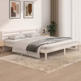 Bed Frame White Solid pine wood Super King Bed Frame