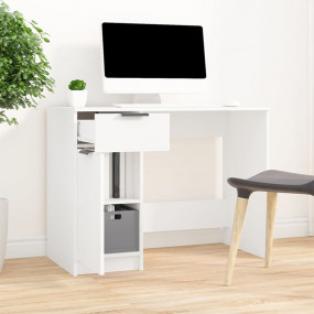 Desk White Engineered wood 39.4 x 19.7 in Desk Rectangu...
