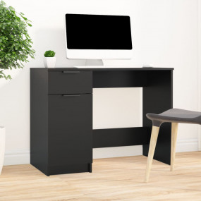 Desk Black Engineered wood 39.4x19.7x29.5 in Desk Recta...