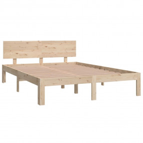 Bed Frame Natural Wood Solid Pine Wood Double Classic/T...