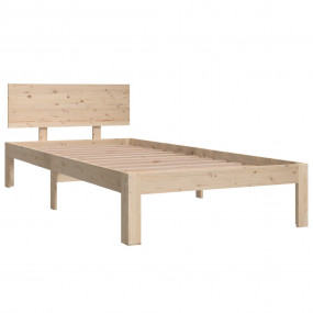 Bed Frame Natural Wood Solid Pine Wood Twin Durable Bed...