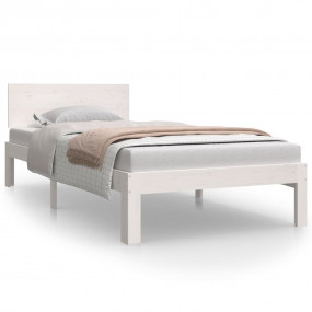Bed Frame White Solid pine wood Twin Modern Bed Frame