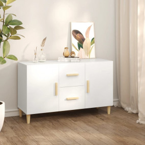 Sideboard White Engineered Wood Medium Sideboard Rectan...