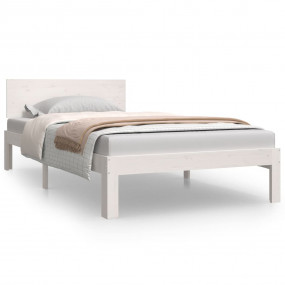 Bed Frame White Solid Pine Wood, Plywood Twin Durable B...