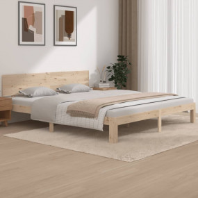Bed Frame Natural Pine Solid Pine Wood King Bed Frame