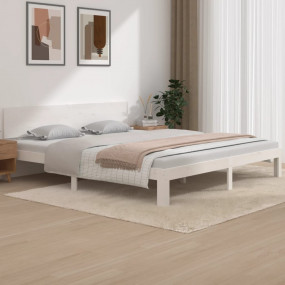 Bed Frame White Solid pine wood Super King Durable Bed ...