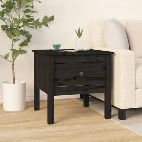 Side Table Black Solid pine wood Small Side Table Squar...