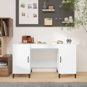 Desk High gloss white Engineered wood, metal Large Desk