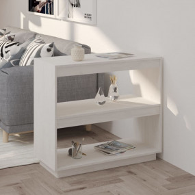 Book Cabinet White Solid pine wood 31.5 x 13.8 x 28.0 i...