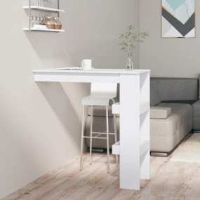Wall Bar Table High gloss white Engineered wood Compact