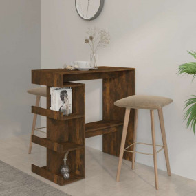 Bar Table Smoked Oak Engineered Wood 39.4 x 19.7 x 40.0...