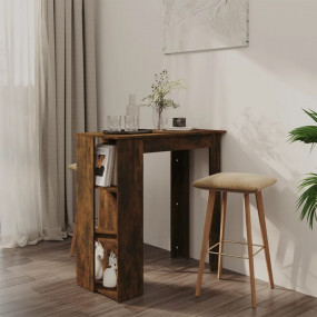 Bar Table Smoked Oak Engineered Wood Small Bar Table