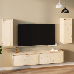 Wall Cabinet Set of 2 Natural wood Solid pine wood