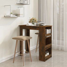 Bar Table Smoked Oak Engineered Wood Bar Table Rectangu...