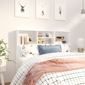 Headboard Cabinet White Engineered wood 47.2x7.5x40.7 i...