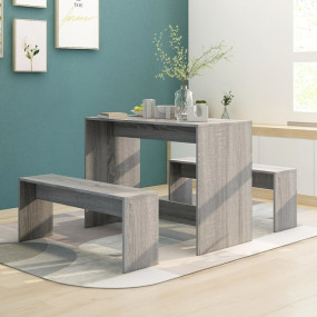 Dining Set Grey Sonoma Engineered Wood Medium Seats Fou...