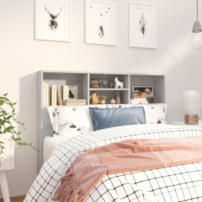 Headboard Cabinet Concrete Grey Engineered wood