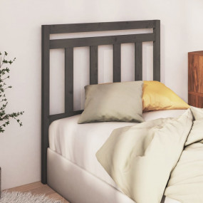 Bed Headboard Grey Solid pine wood Medium Decorative In...