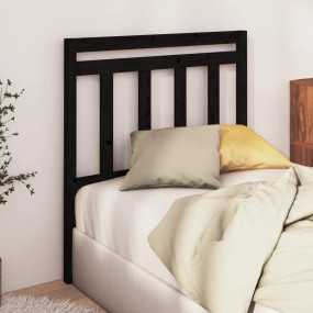 Bed Headboard Black Solid Pine Wood 39.4 in Tall, 37.8 ...