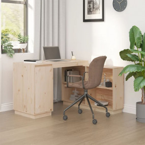 Desk Natural wood Solid pine wood Medium Desk Rectangul...
