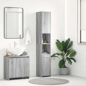 Bathroom Cabinet Gray Sonoma Engineered Wood Tall