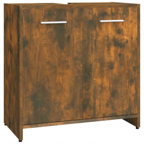 Bathroom Cabinet Smoked Oak Engineered wood 23.6x13.0x2...