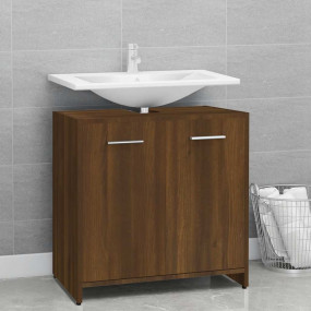 Bathroom Cabinet Brown Oak Engineered Wood Medium