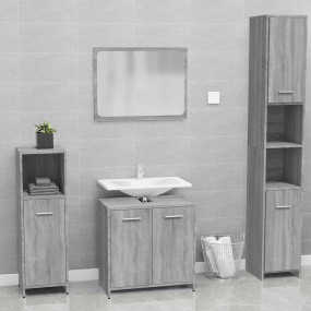 Bathroom Furniture Set Grey Sonoma Engineered Wood Medi...