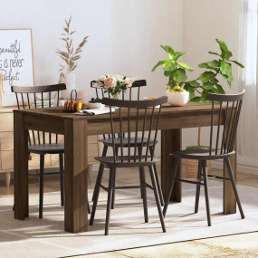 Dining Table Brown oak Engineered wood Large Simple
