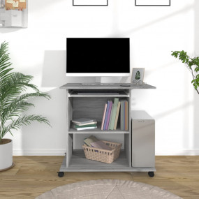 Computer Desk Grey sonoma Engineered wood Compact Compu...