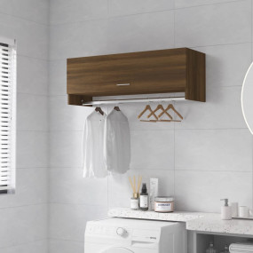 Wardrobe Brown Oak Engineered Wood Compact Wardrobe Rec...