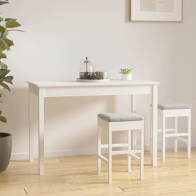 Dining Table White Solid pine wood Compact Minimalistic