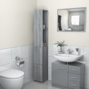 Bathroom Cabinet Grey sonoma Engineered wood Tall