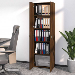 Office Cabinet Brown Oak Engineered Wood Tall Office Ca...
