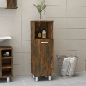 Bathroom Cabinet Smoked oak Engineered wood Narrow