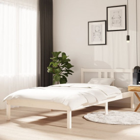 Bed Frame White Solid pine wood for the frame, plywood ...