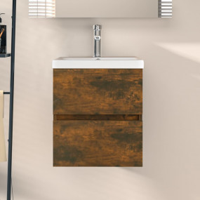 Sink Cabinet Smoked oak Engineered wood 16.1 x 15.2 x 1...