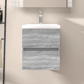 Sink Cabinet Grey Sonoma Engineered wood Compact Sink C...